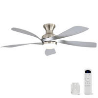 DECKENVENTILATOR 132cm Direktmontage LED Licht 5 Flügel DC Motor - Weiß, Kunststoff (132/132/30.5cm) - CASIVA