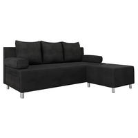SCHLAFSOFA Dover Cord mit Polsterhocker - Chromfarben/Schwarz, Holz/Kunststoff (192/80cm) - MIRJAN24