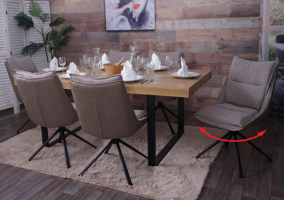 ESSZIMMERSTUHL Beige 6er-Set - Beige, Textil (52/92/52cm) - MCW