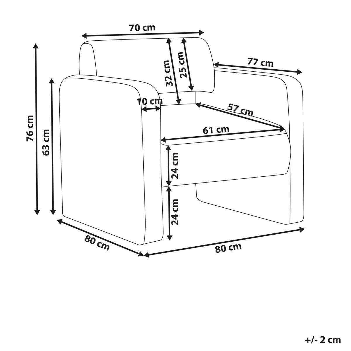 SESSEL Taupe Hallsberg - Taupe, Textil (80/76/80cm) - Beliani