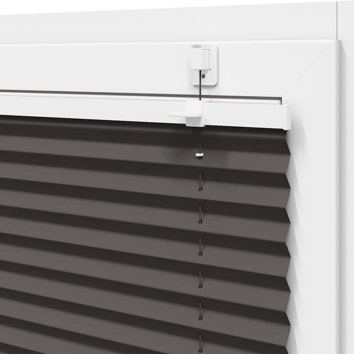 PLISSEE 65/150 cm Stoffbreite 64,4 cm aus Polyester Schwarz - Schwarz, Textil (65/150cm) - vidaXL