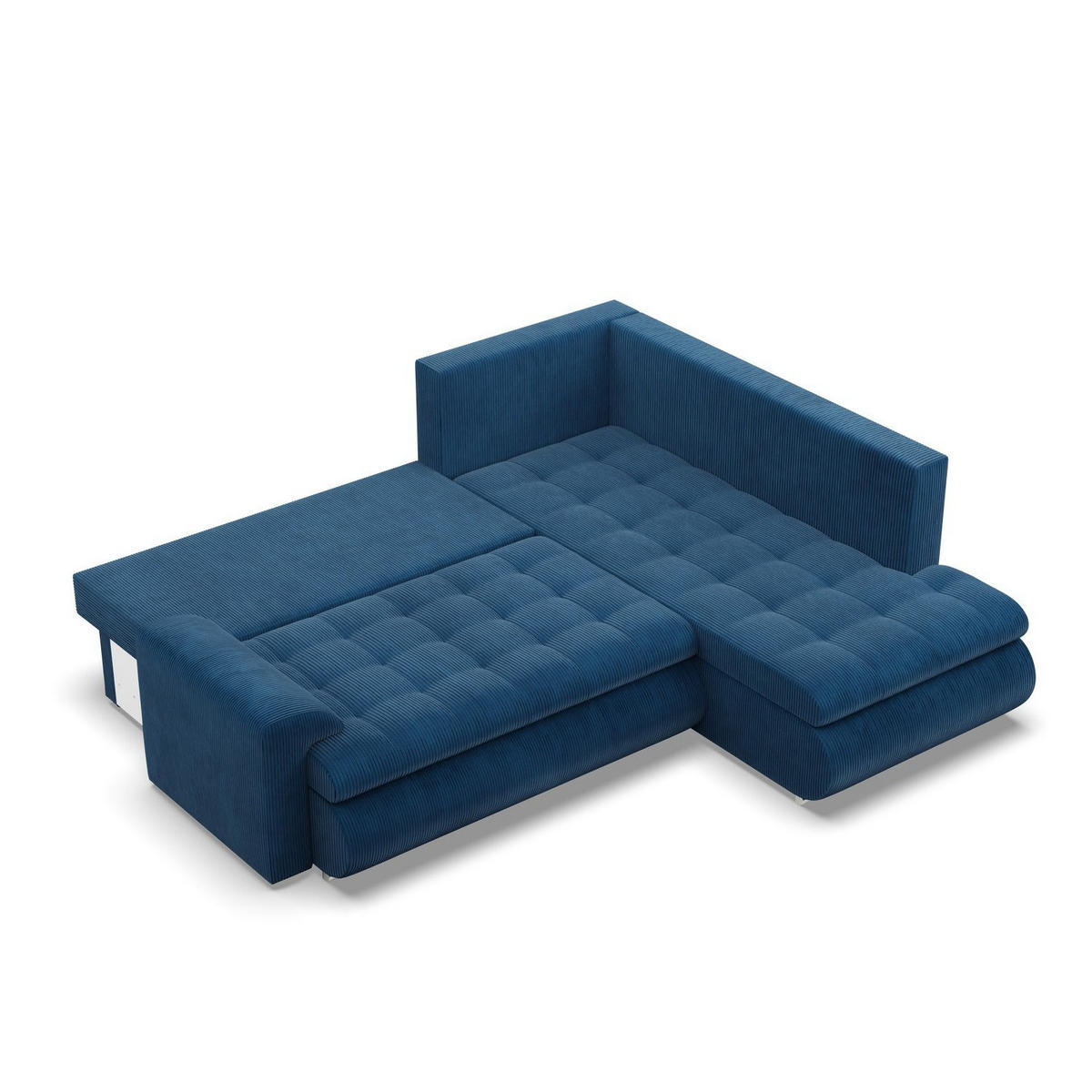 ECKSOFA RECHTS MIT SCHLAFFUNKTION FORESTA, Cord - Dunkelblau - Dunkelblau, Textil (230/200cm) - Mebligo