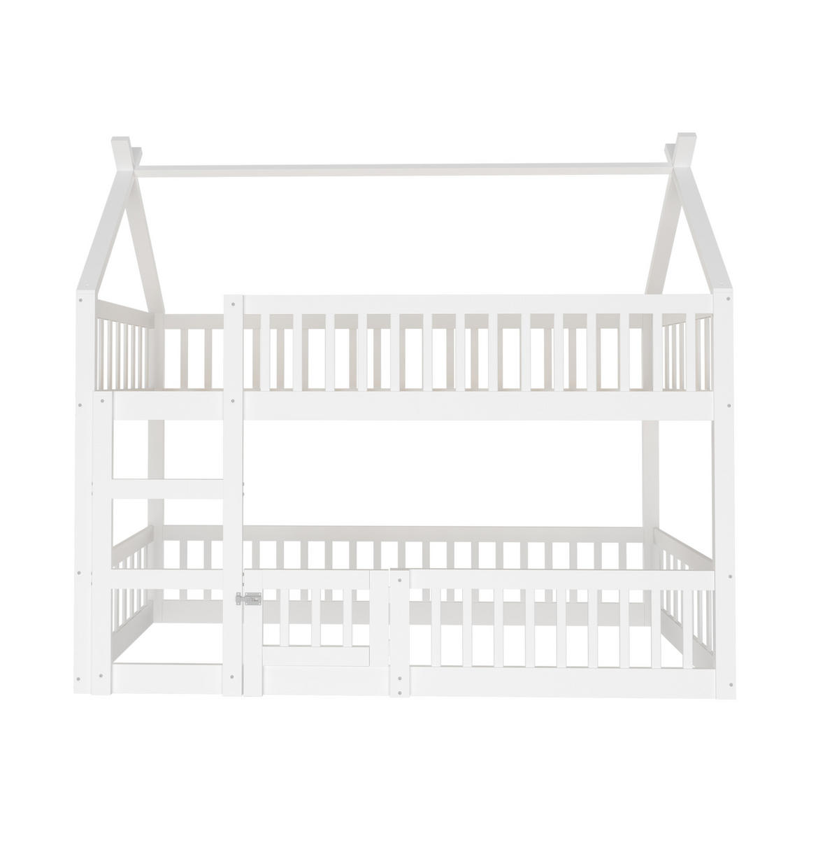 ETAGENBETT 90x200 cm in Weiß mit Treppe und Spielbereich - Weiß, Holz (90/200cm) - IVMEU