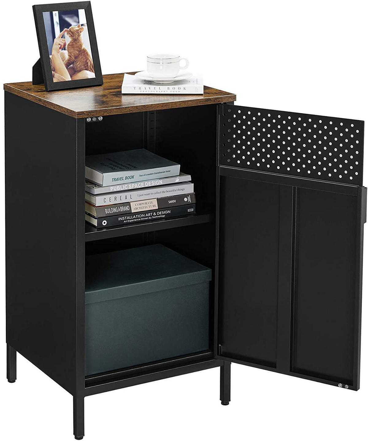 NACHTTISCH BEISTELLSCHRANK - Braun, Holzwerkstoff (40/76/42.5cm) - Hansiro