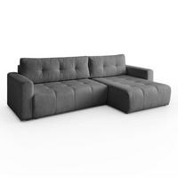 ECKSOFA VIENNA Stil Bettkasten und Funktionalität Bouclé Graphit Rechts - Graphitfarben, Holz (261/143cm) - Kaiser Möbel