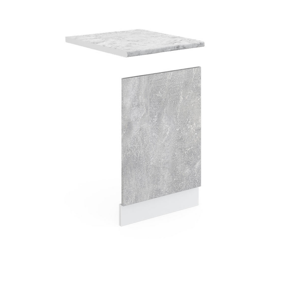 FRONTBLENDE R-Line Beton 45 cm, AP Marmor - Schieferfarben/Hellgrau, Holzwerkstoff (45/57.2/1.6cm) - Vicco