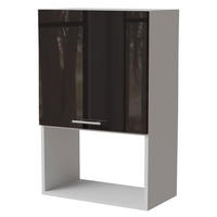 MIKROWELLENUMBAUSCHRANK Essen W4MK/60 Schwarz Hochglanz / Weiß Matt 60 / 32,5 / 96cm - Schwarz Hochglanz/Schwarz, Holz/Holzwerkstoff (60/96/32.5cm) - Feldmann-Wohnen