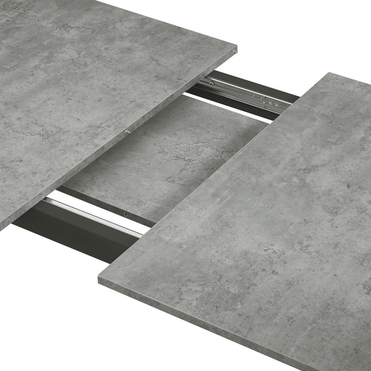 ESSTISCH MARA 120-160/80/76 cm Beton - Anthrazit, Holz (80/120/76cm) - B&D Home