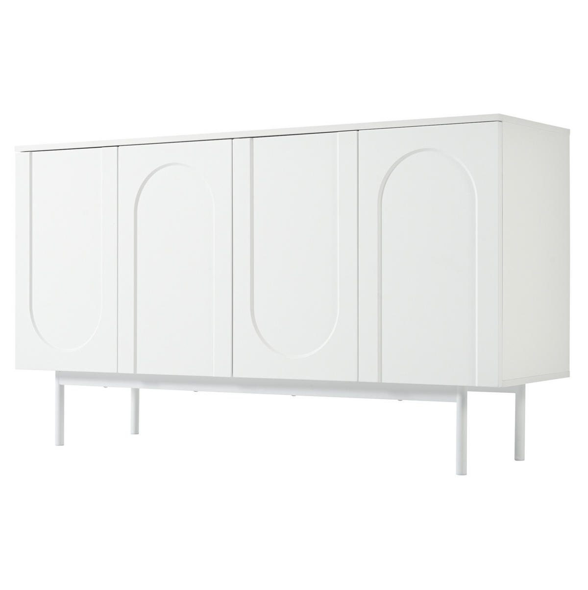 SIDEBOARD aus MDF mit 4 Türen und verstellbaren Einlegeböden Weiß - Weiß, Holzwerkstoff (140/80/42cm) - Modenvie