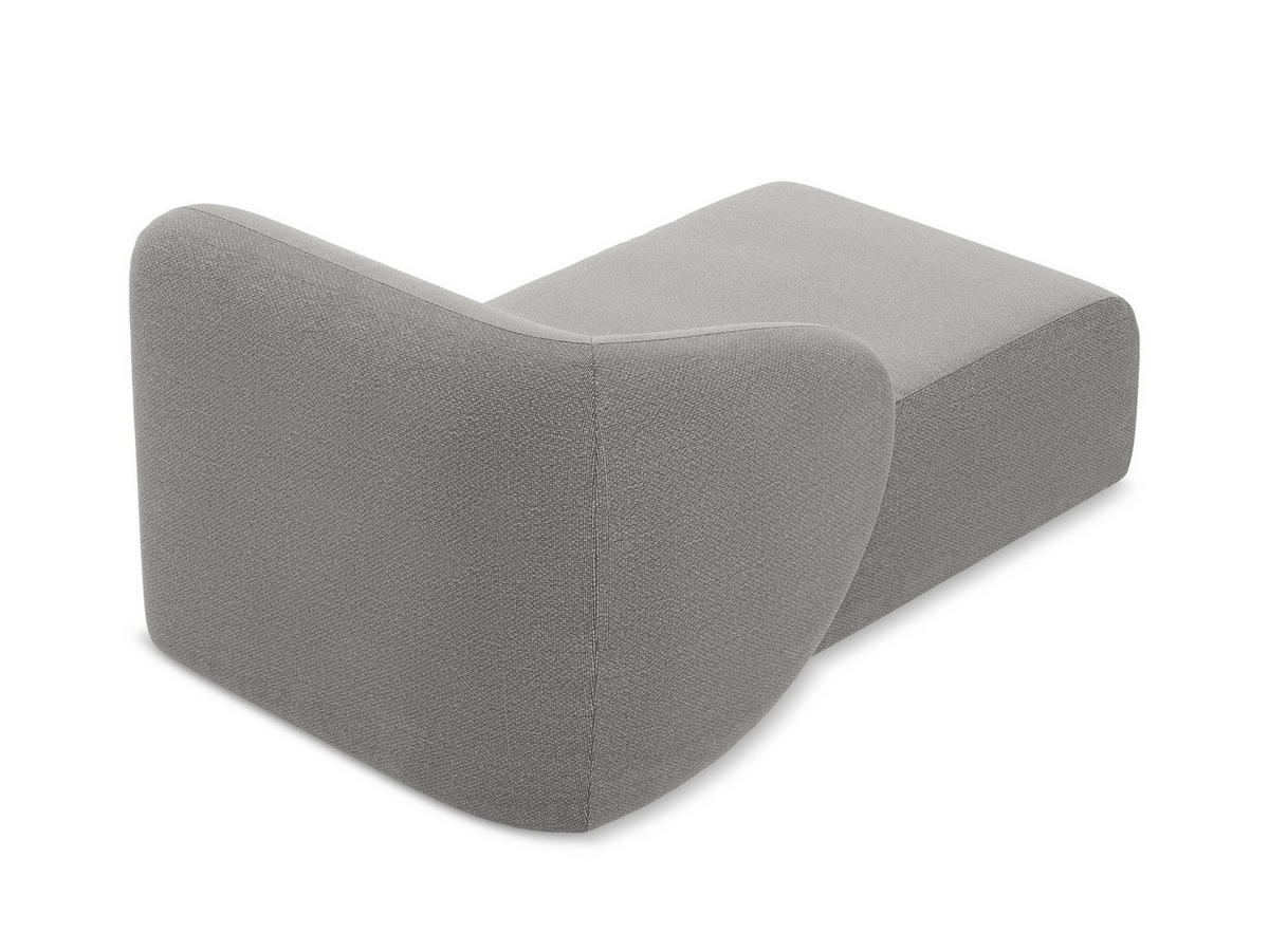 SOFAELEMENT Links Bouclé Stoff Grau - Hellgrau/Schwarz, Holzwerkstoff/Kunststoff (91/75/166cm) - Makamii