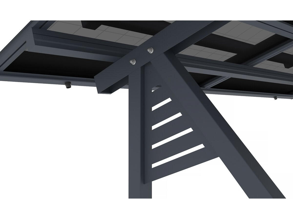 CARPORT AUTO Grau - Grau, Holz (575/3/366cm) - Habitat Garten