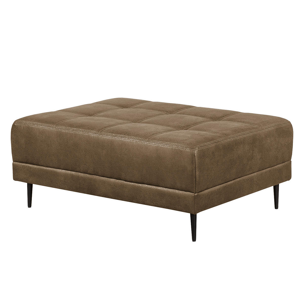 ECKSOFA mit Ottomane - Antiklederlook - Cappuccino, Textil (282/167cm) - home24