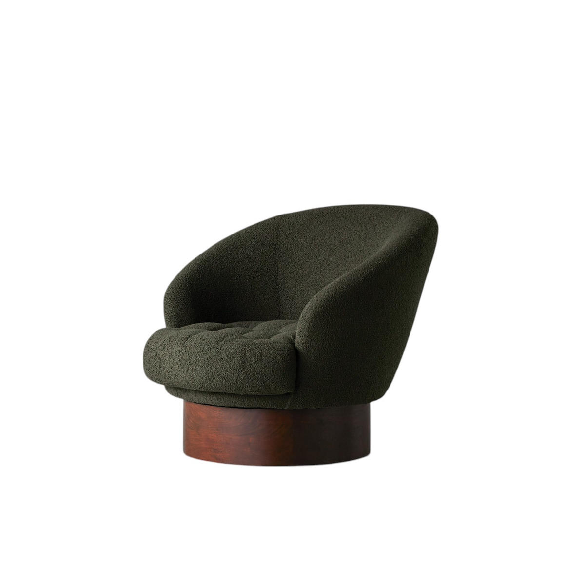 SESSEL Ines Dunkelgrün aus Stoff - Dunkelgrün, Textil (100/82/91cm) - Tikamoon