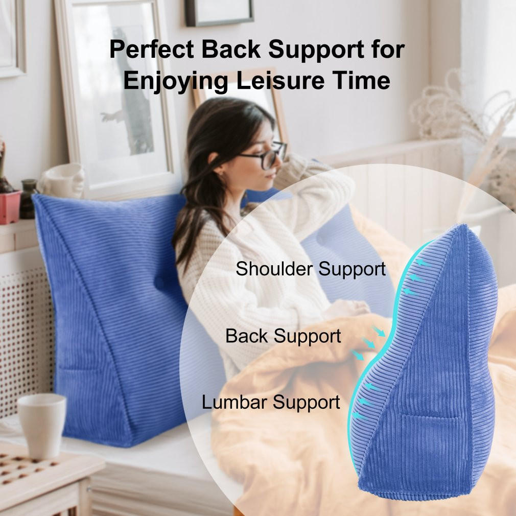 RÜCKENKISSEN für Bett Kord Hellblau 160 cm - Hellblau, Textil (50/160cm) - Vercart