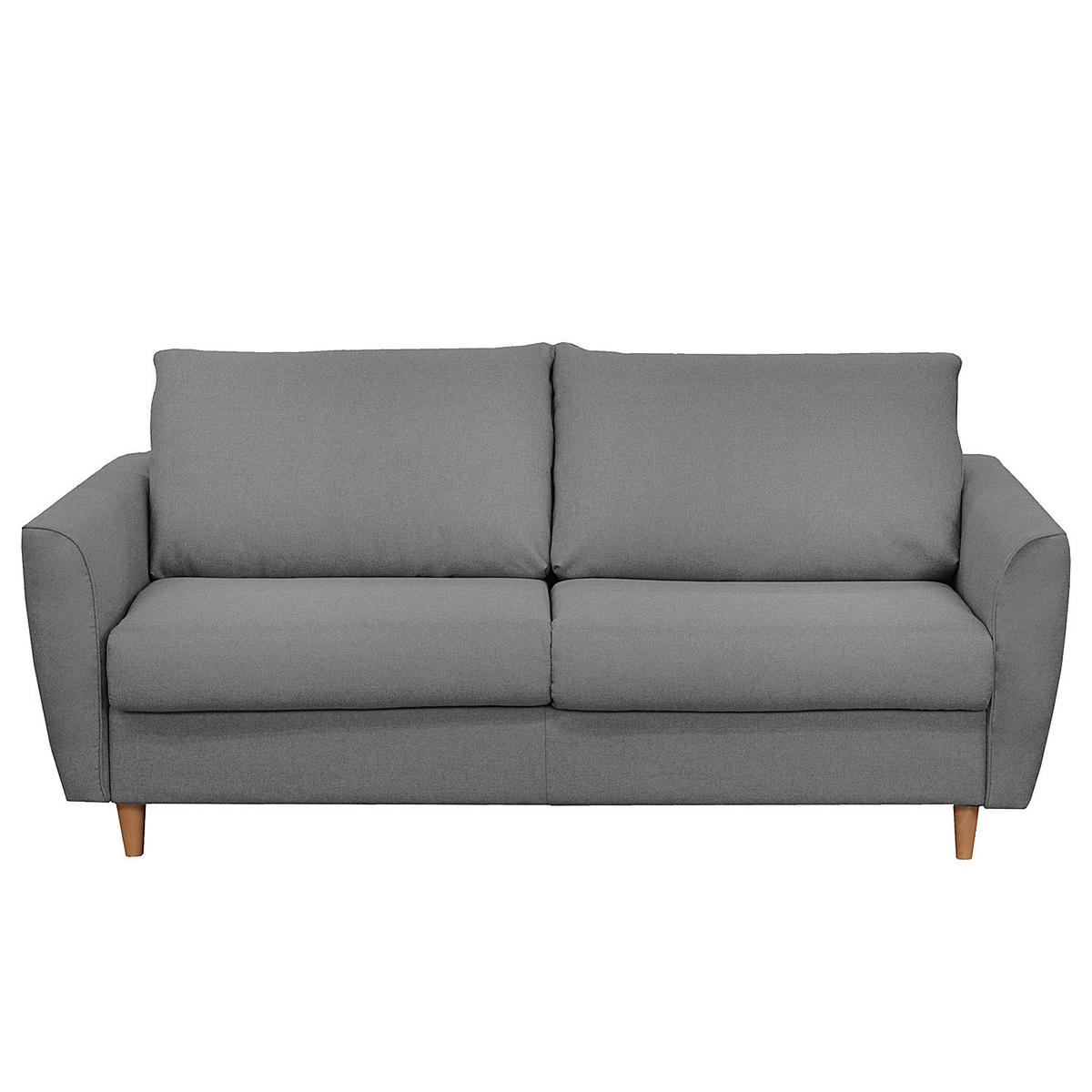 SCHLAFSOFA mit Matratze - Webstoff - Buchefarben/Grau, Buchenholz/Textil (195/90/102cm) - home24