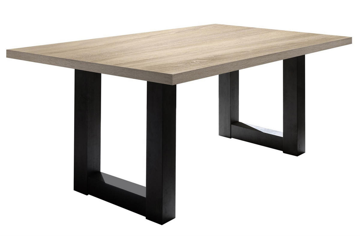 ESSZIMMERTISCH Eila 8 200 x 100 x 75 Esstisch Schwarzstahl/Eiche Sägerau - Sonoma Eiche, Holz (200/100/75cm) - 58aufmkessel