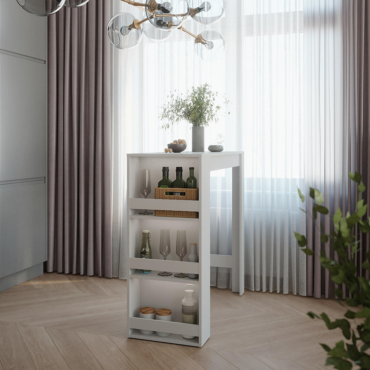 BAROVÝ STŮL Repose Bílá - bílá, kompozitní dřevo (110/45/106cm) - Vicco