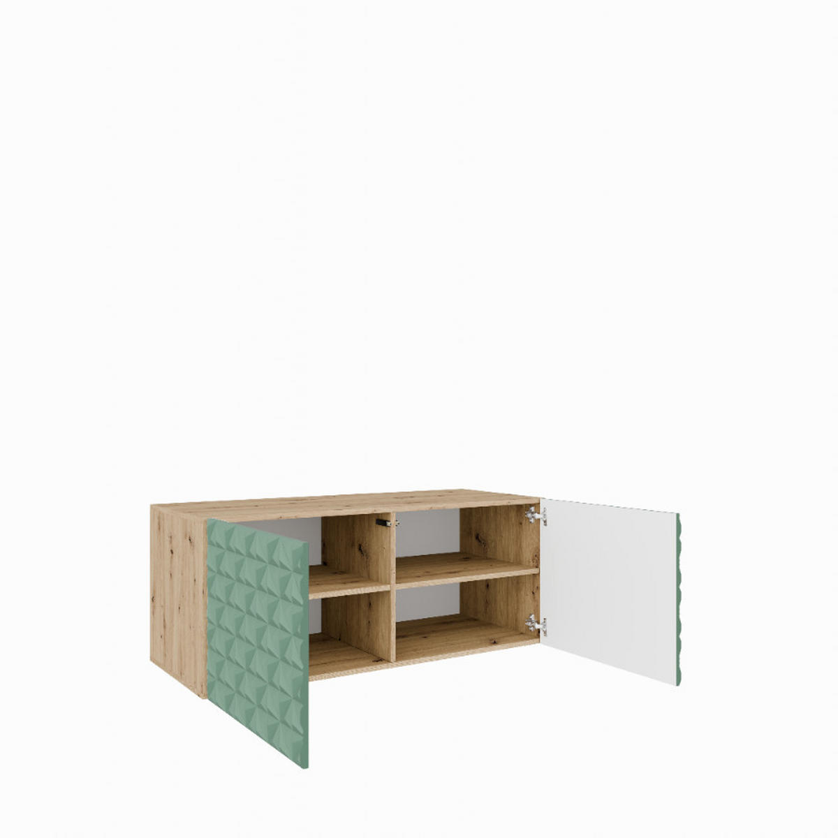TV-SCHRANK Cali 100 cm, zweitürig, artisan, grün - Eiche Artisan/Olivgrün, Kunststoff (100/40/41cm) - Margaret Hadas24