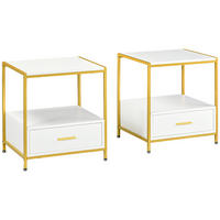 NACHTTISCH Weiß, Gold 1 Stück - Weiß, Kunststoff (40/55/50cm) - GiPP