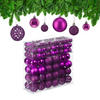 150-TLG.WEIHNACHTSKUGELN-SET - Pink, Kunststoff (6/7/6cm) - Relaxdays