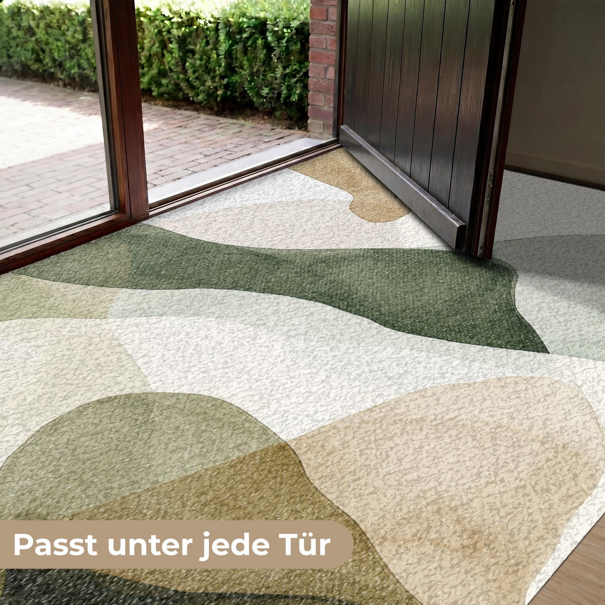 FUSSMATTE Japandi - Abstrakt - Grün Schmutzfangmatte 180x120 cm - Multicolor, Kunststoff (180/120cm) - MuchoWow