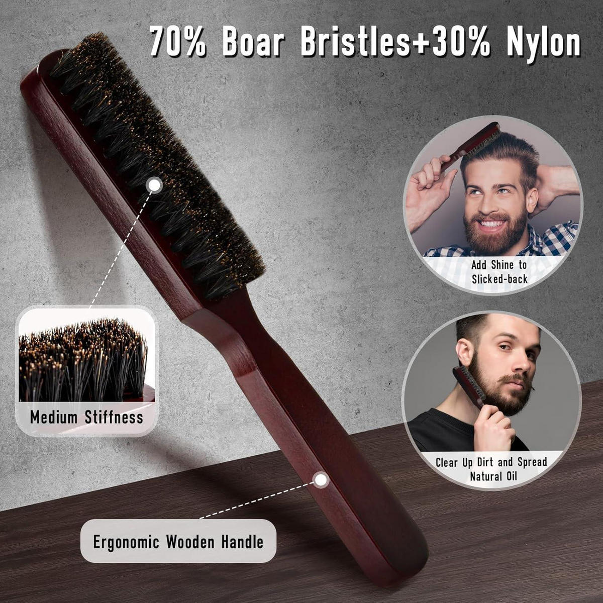 HAARKAMM & Bürsten Set 7-teilig für Herren - Multicolor, Textil (9.7/5.2/24.2cm)