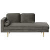 CHAISELONGUE Samtstoff taupe linksseitig Miramas - Goldfarben/Grau, Textil (171/63/79cm) - Beliani