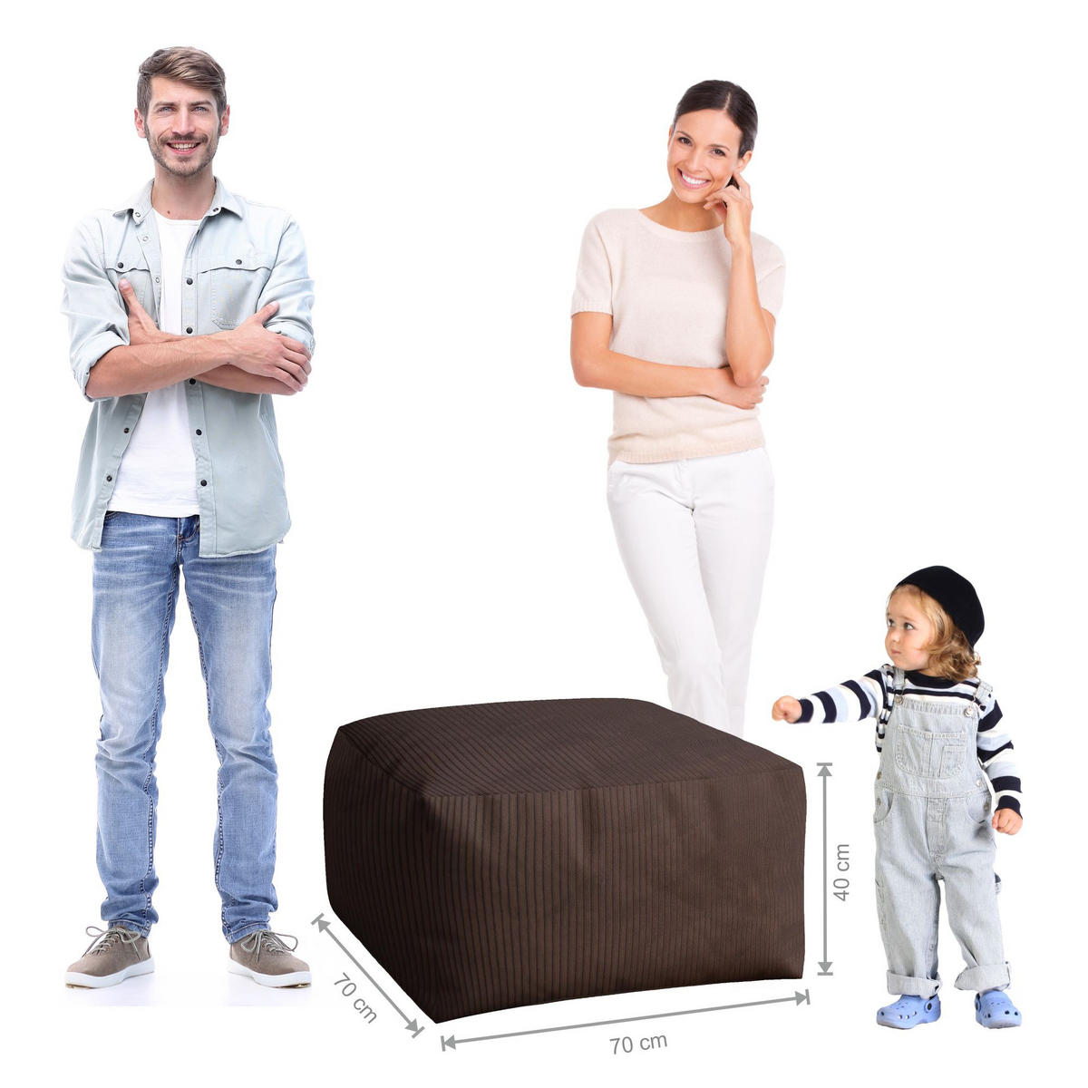 SITZSACK COMFORT Dark Chocolate - Dunkelbraun, Textil (70/40/70cm) - Dreamroots