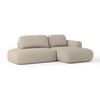 ECKSOFA NUVIRA R-S Beige Geflochtener Stoff mit Schlaffunktion - Beige, Holz (279/158cm) - MASSENO