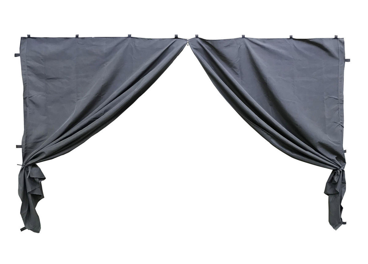 2 Seitenteile mit RV für Pavillon Nizza 3x4m Grau - Grau, Textil (250/190/350cm) - QUICK STAR