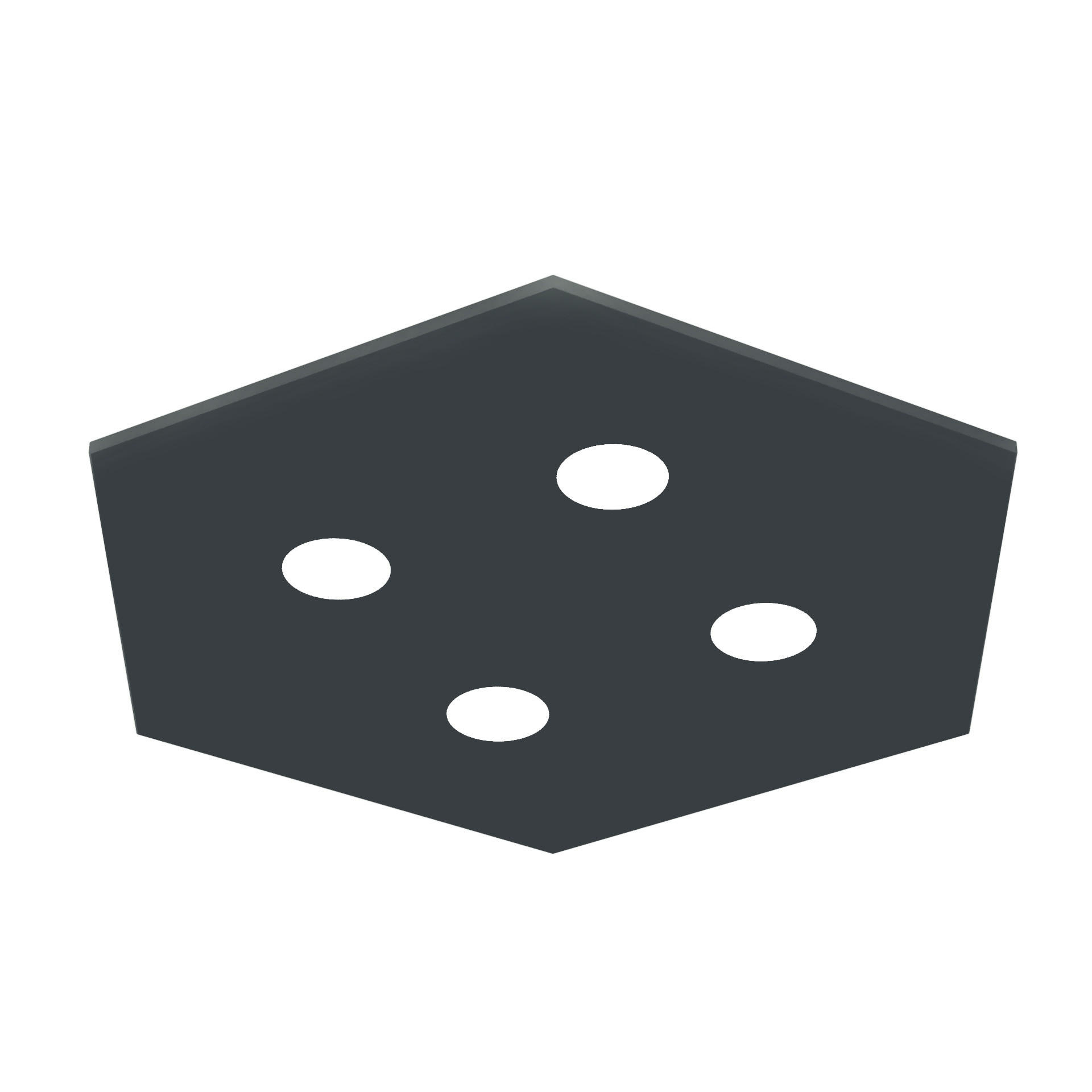 DECKENLEUCHTE - Anthrazit, Metall (55/65/4cm) - Lumicom