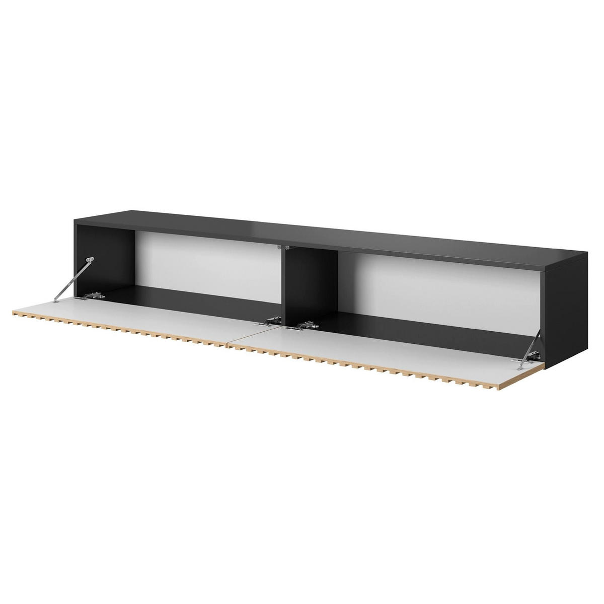 TV stolík Telire čierny / dub 175/30/32 cm - čierna/dub artisan, kompozitné drevo (175/30/31.6cm) - Selsey