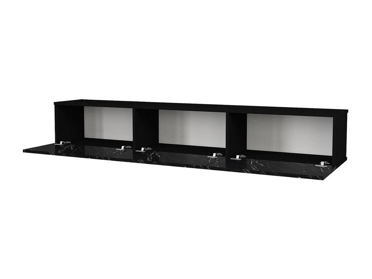 TV-HÄNGESCHRANK - 180cm x 29.5cm - Holzspan - schwarz - VIKILA - Schwarz, Holz (180/29.5/29.5cm) - Vente-Unique