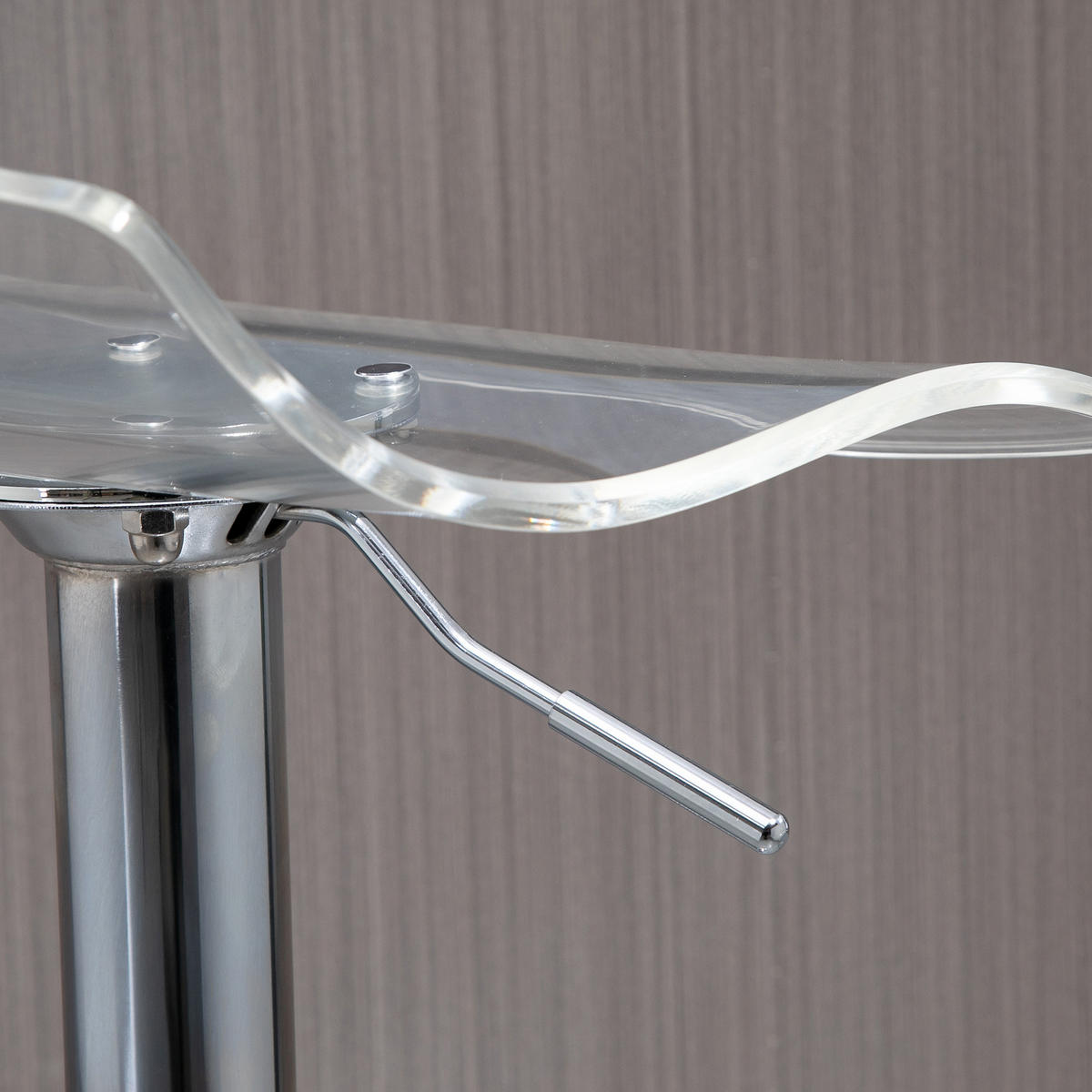 BARHOCKER 2er-Set DE-14697 höhenverstellbar mit Fußstütze Transparent - Transparent, Metall (39/87/39cm) - ComfortXL