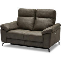 ZWEISITZER-SOFA Mikrofaser Braun (Taupe) - Taupe/Schwarz, Leder/Textil (162/101/96cm) - Furnhouse