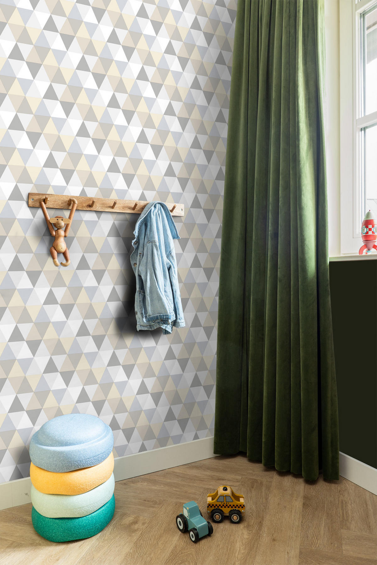 TAPETE Dreiecke 53 cm x 10.05 m - Grau, Papier (53/0.1cm) - ESTAhome