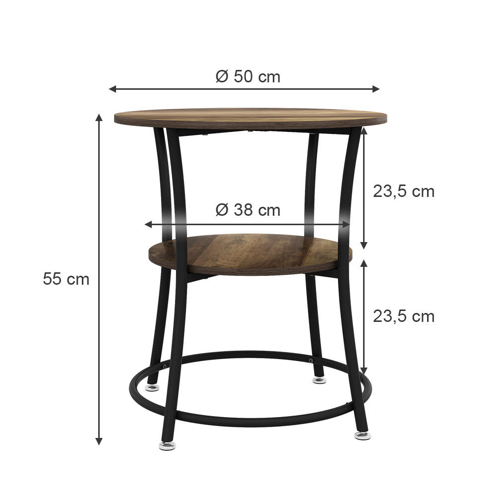 Thumbnail - Vicco Couchtisch, Alteiche, Holzwerkstoff, 2 Fächer, Rechteckig,Rechteckig, 50x55x50 cm, Wohnzimmer, Wohnzimmertische, C...