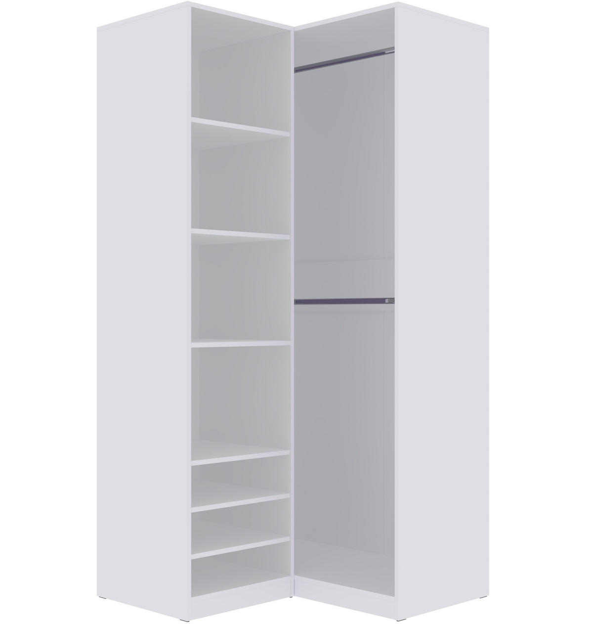 OFFENER-GARDEROBENSCHRANK TRES N/B Weiß 150/206/51 cm - Weiß, Holzwerkstoff (150/206/51cm) - Marmex Möbel