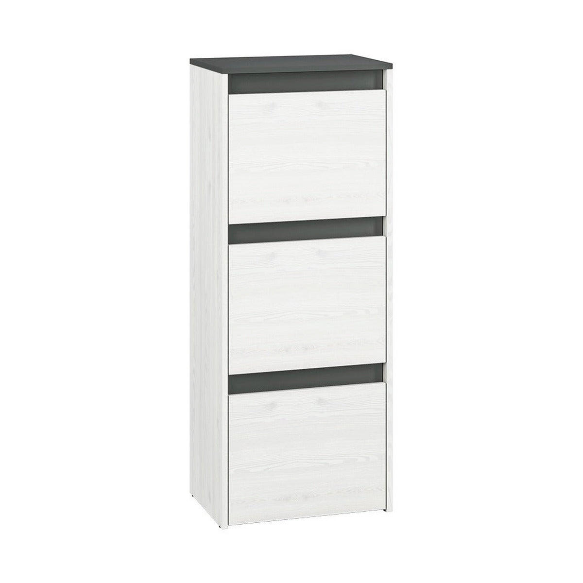 SCHUHSCHRANK – 50 cm – Hyga – Weiß / Eichefarben – Höhe 125 cm - Eichefarben/Weiß, Holzwerkstoff (50/125/34cm) - hi-markt