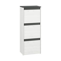 SCHUHSCHRANK – 50 cm – Hyga – Weiß / Eichefarben – Höhe 125 cm - Eichefarben/Weiß, Holzwerkstoff (50/125/34cm) - hi-markt