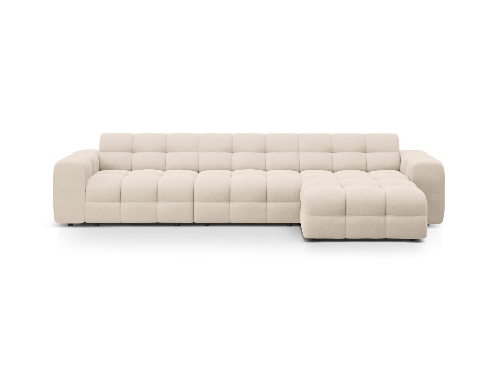ECKSOFA rechts Kendal aus strukturiertem Stoff beige 5 Sitzplätze - Beige, Textil (173/357cm) - Micadoni