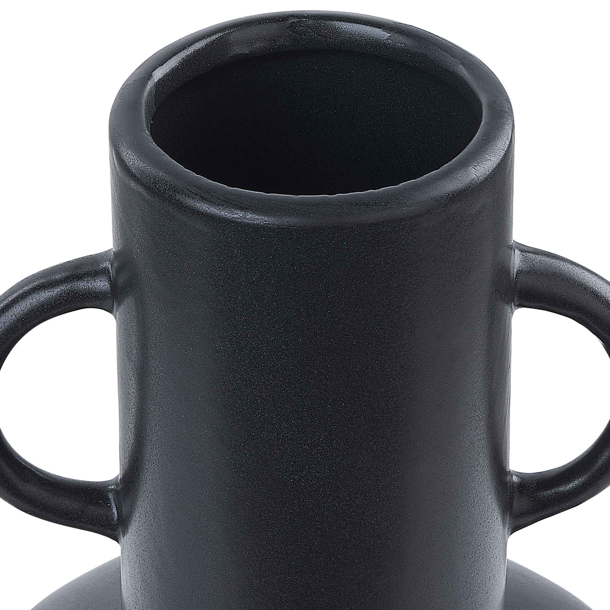 BLUMENVASE Porzellan schwarz Perea - Schwarz, Keramik (26cm) - Beliani