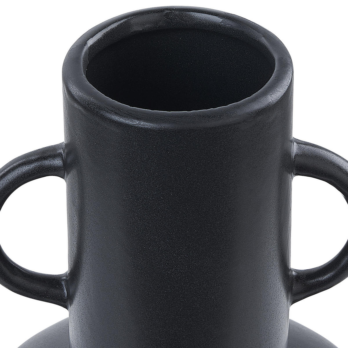BLUMENVASE Porzellan schwarz Perea - Schwarz, Keramik (26cm) - Beliani