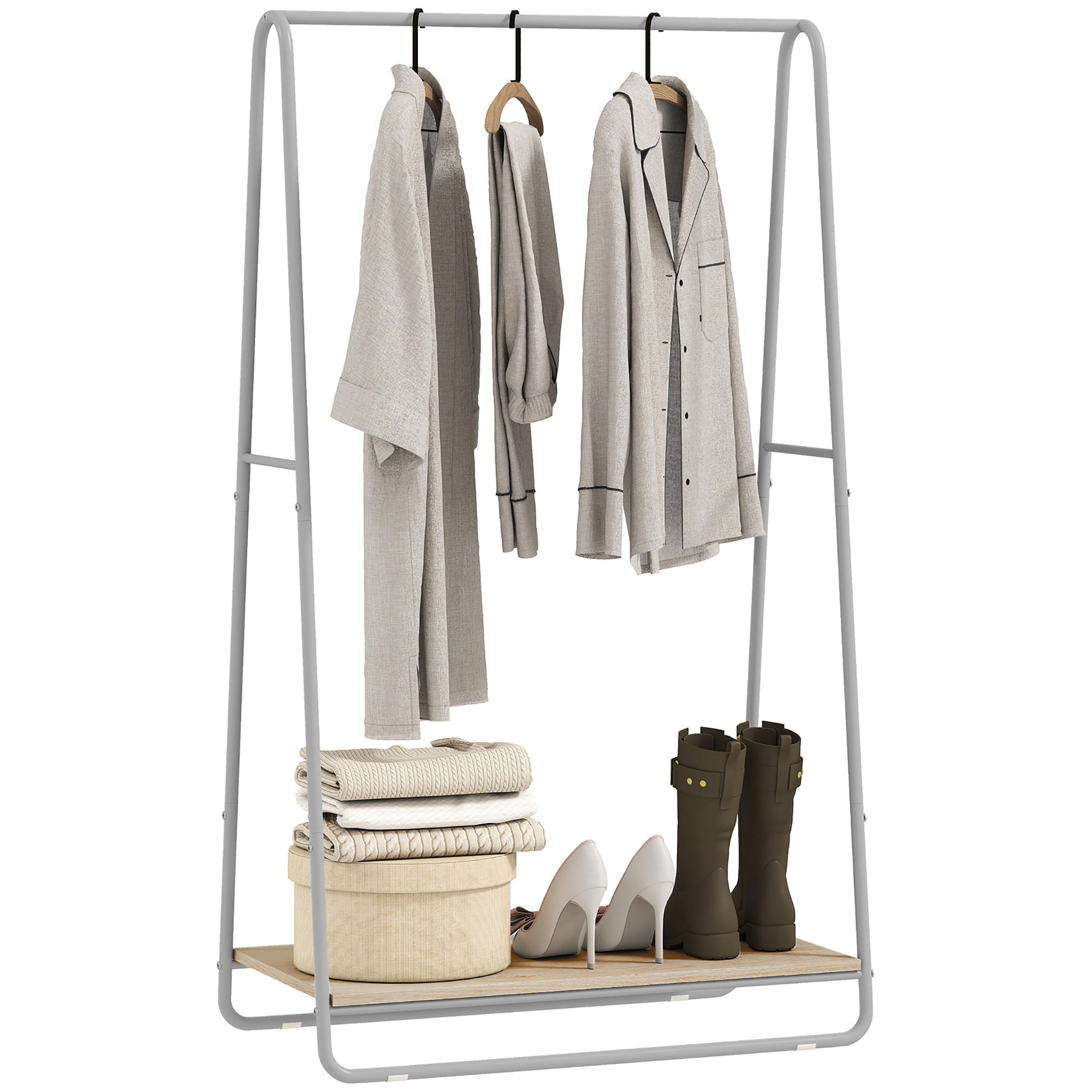 KLEIDERSTÄNDER Grau 80/44/140 cm - Grau, Metall (80/140/44cm) - PANGIVO