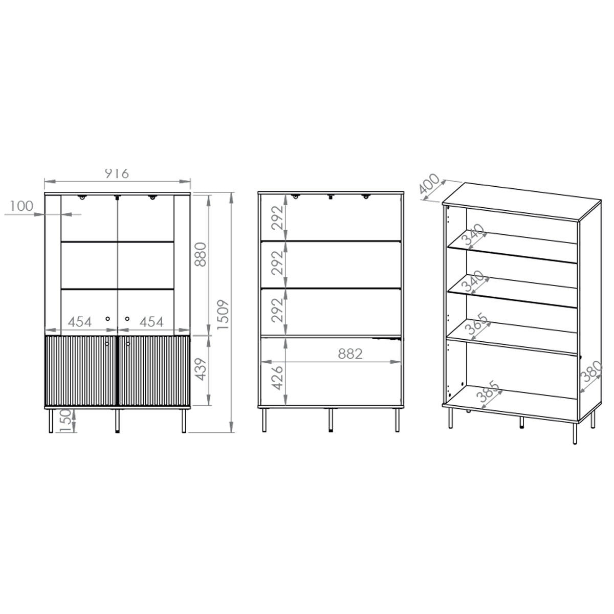 VITRINE Nova Beige - Beige, Holzwerkstoff (92/151/40cm) - Petits-meubles