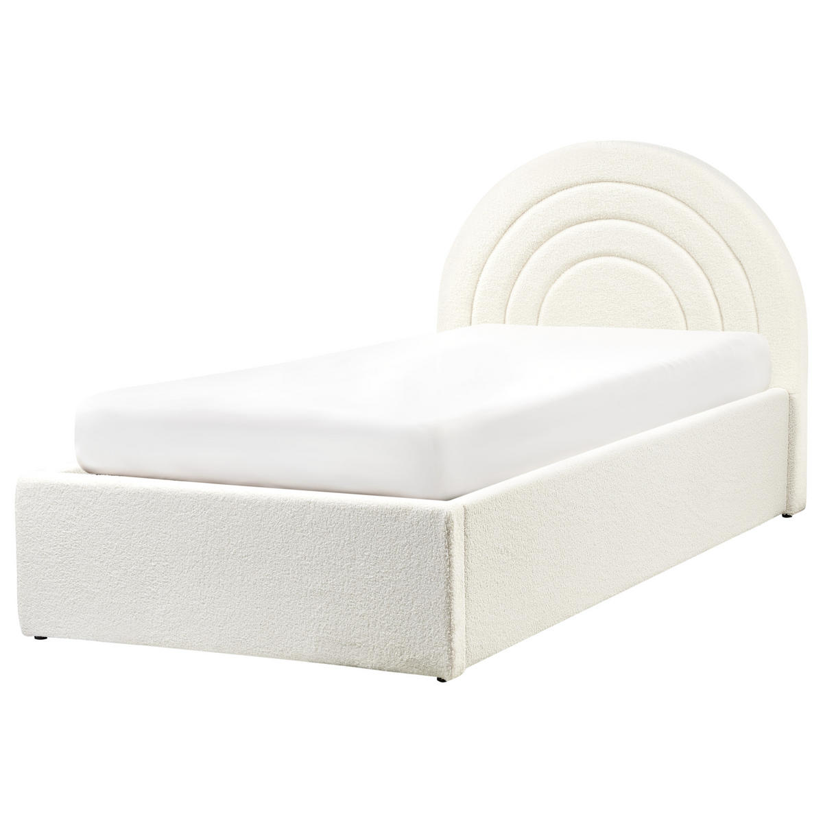 KINDERBETT mit Stauraum 90x200 cm Weiß Anet - Creme, Textil (90/200cm) - Beliani