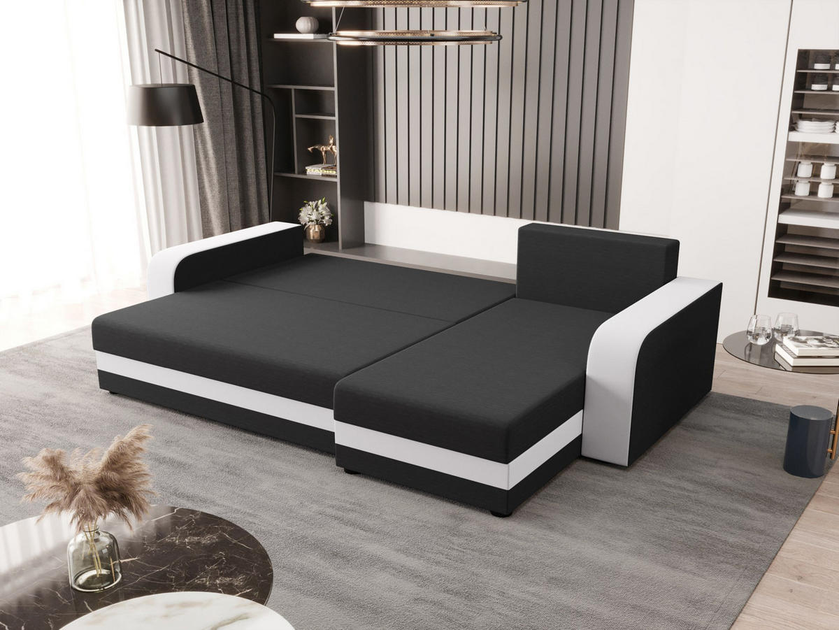 ECKSOFA HEWLET L BIS Rainbow 27+31 Rechts mit Schlaffunktion - Weiß, Textil (240/140cm) - Bedante
