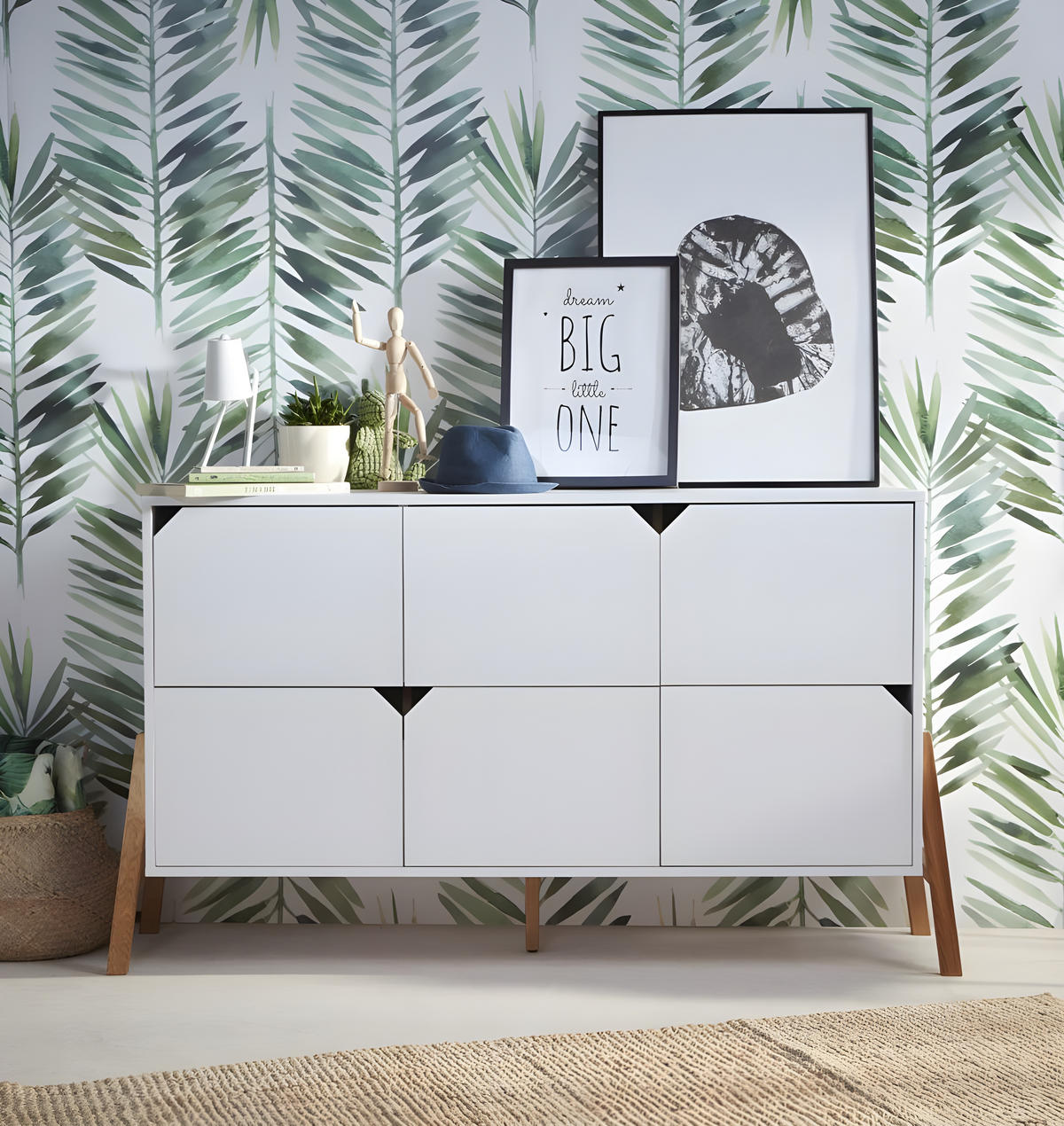 KINDERKOMMODE Lotta – rustikale Eleganz und Funktionalität Weiß - Weiß, Holzwerkstoff (150/85/50cm) - RAUMHIRSCH FURNITURE