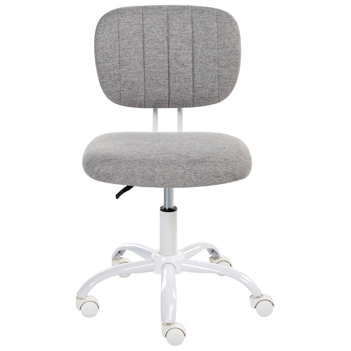 SCHREIBTISCHSTUHL Stoff Hellgrau Bubbly - Hellgrau, Textil (52/78/52cm) - Beliani