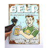 WANDBILD Beer mit Flaschenöffner 40 cm Blau 21261 - Blau, Holz (1cm) - DanDiBo